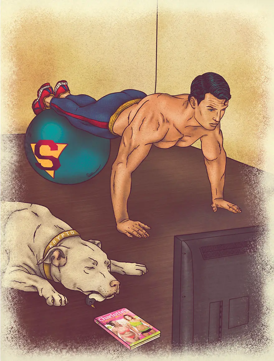 Batman Vs Superman illustré dans la vie du quotidien