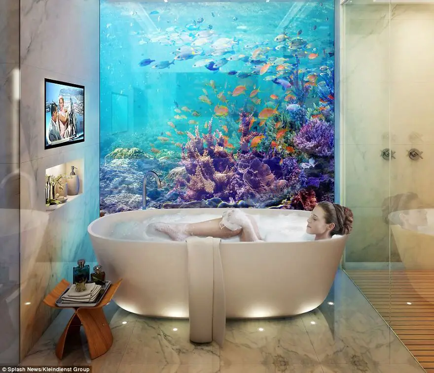 maison de luxe construite sur l'eau à Dubai