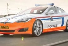 Police Tesla voiture