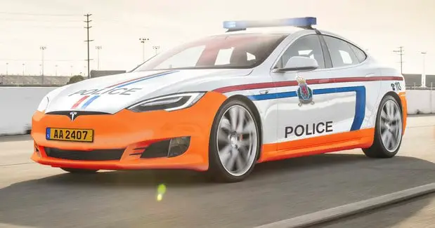 Police Tesla voiture